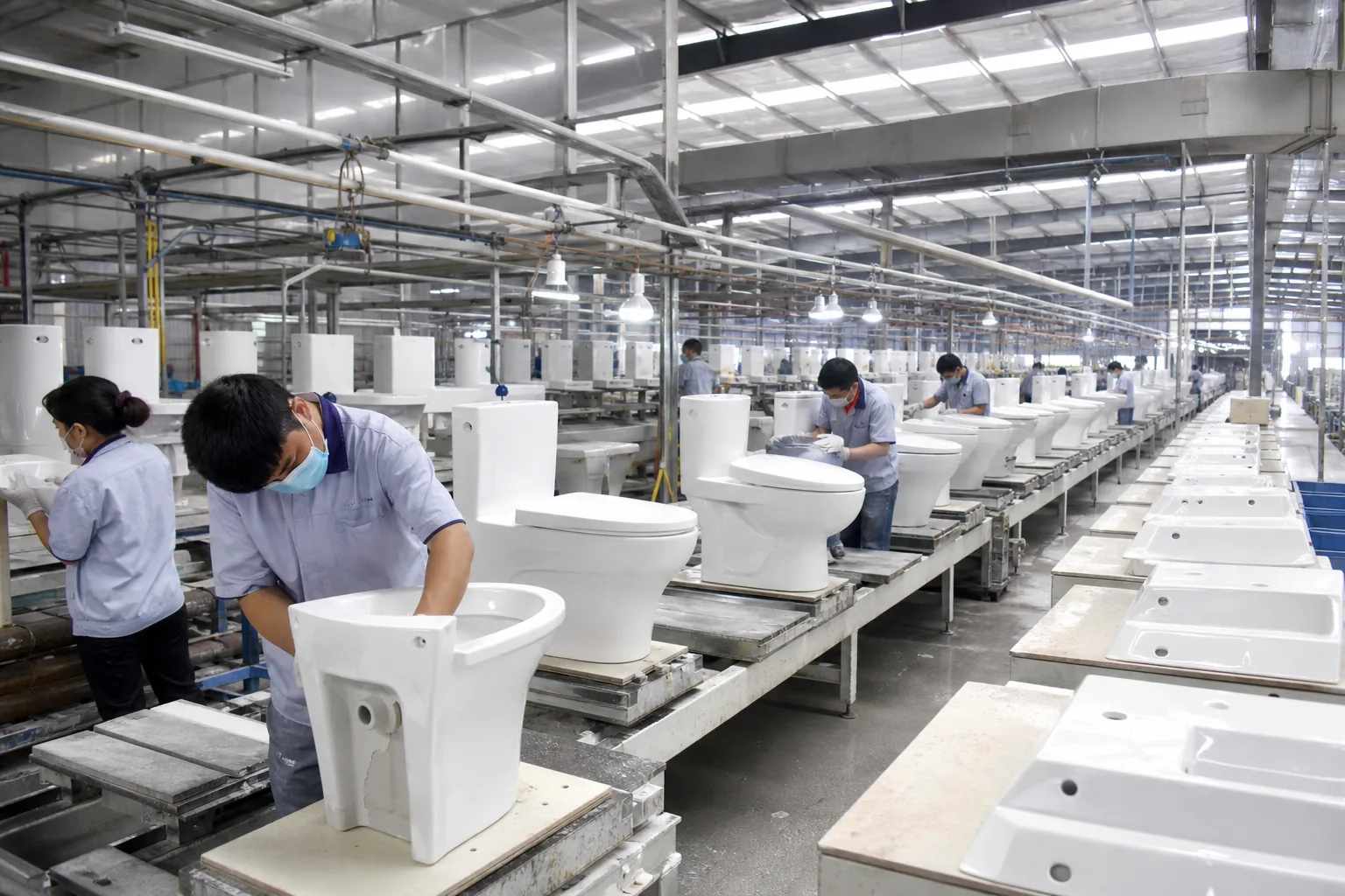 Sanitary ware manufacturer China assembly and inspection workshop