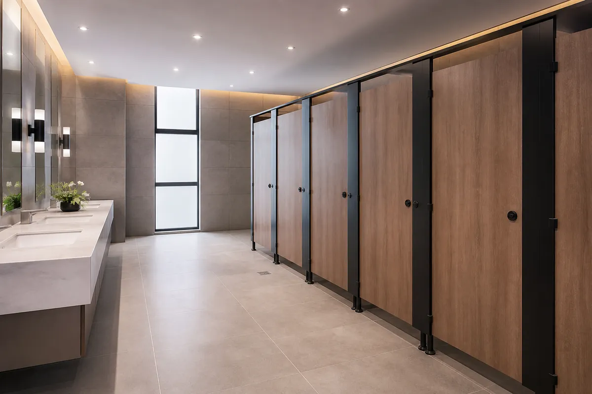 public bathroom partition for commercial office building