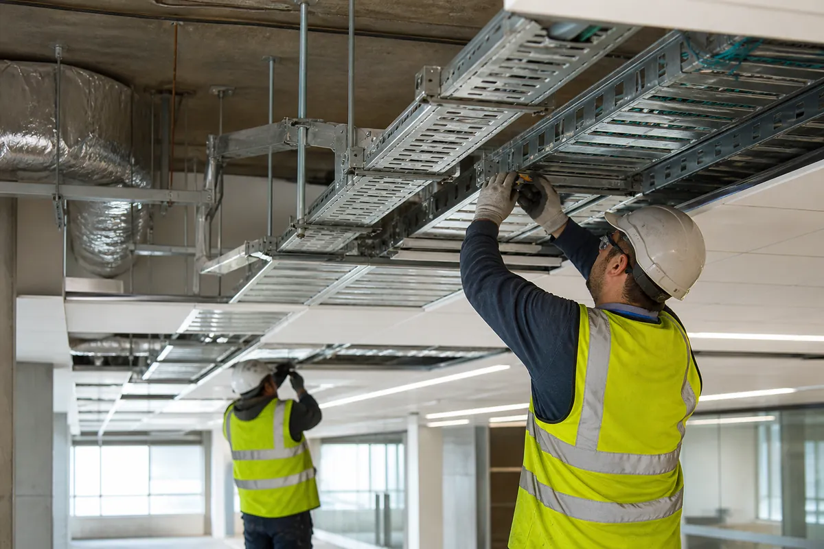 cable trunking installation for office building project