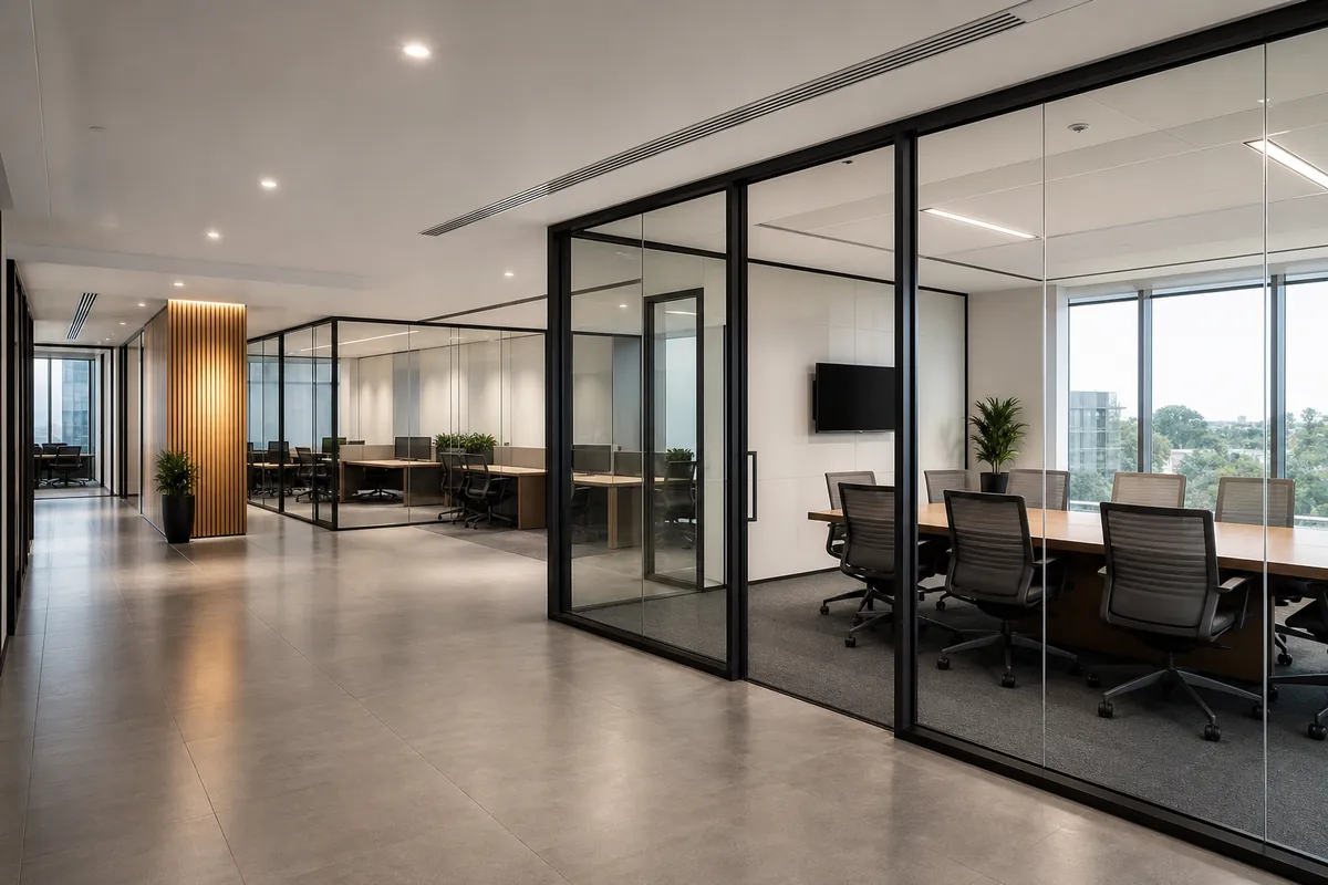 office partition wall in completed Africa office building