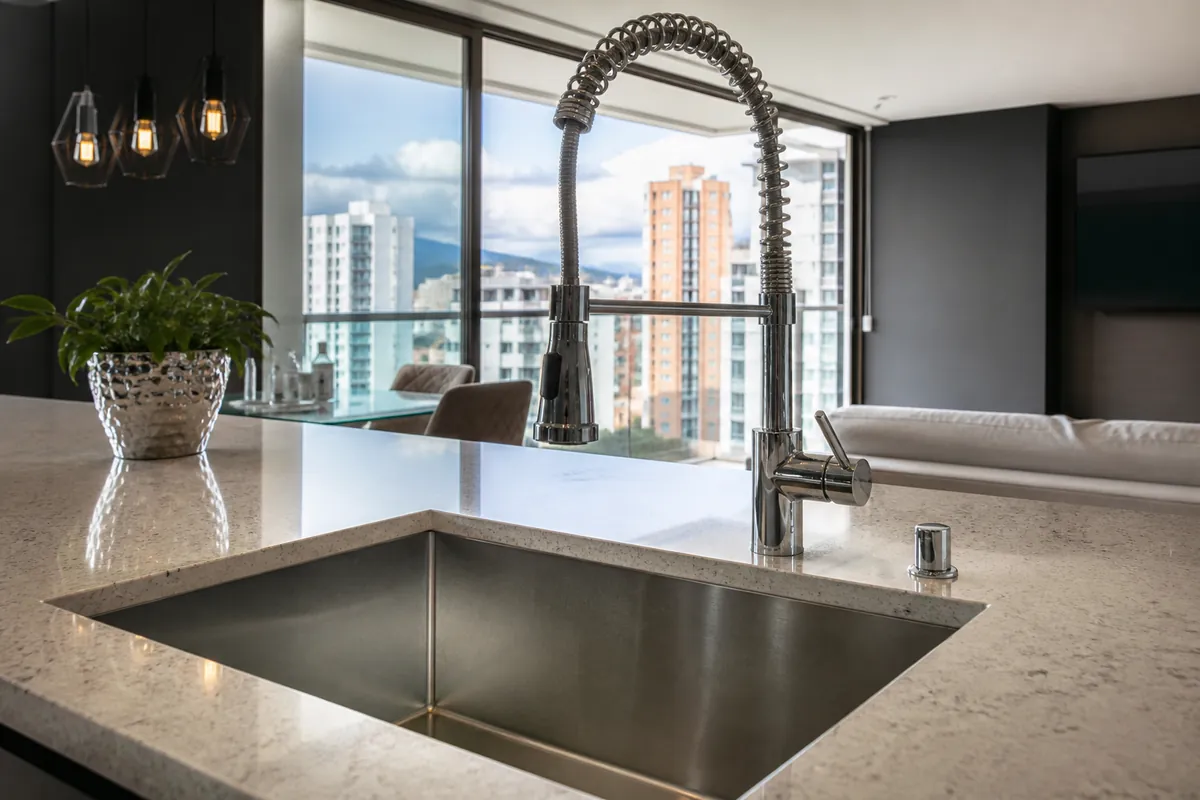 stainless steel sink for apartment and hotel kitchen