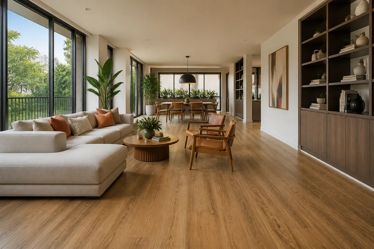 vinyl laminate flooring application for office and apartment